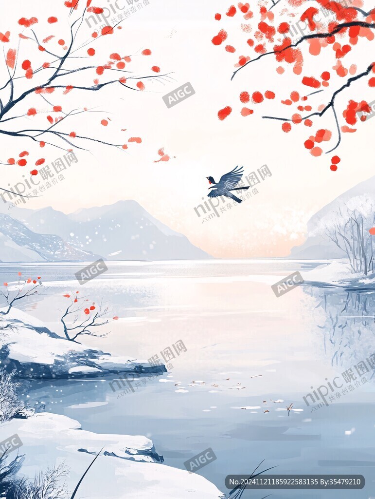 秋天霜降節(jié)氣插畫