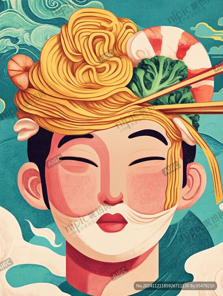 拽面海報(bào)插畫