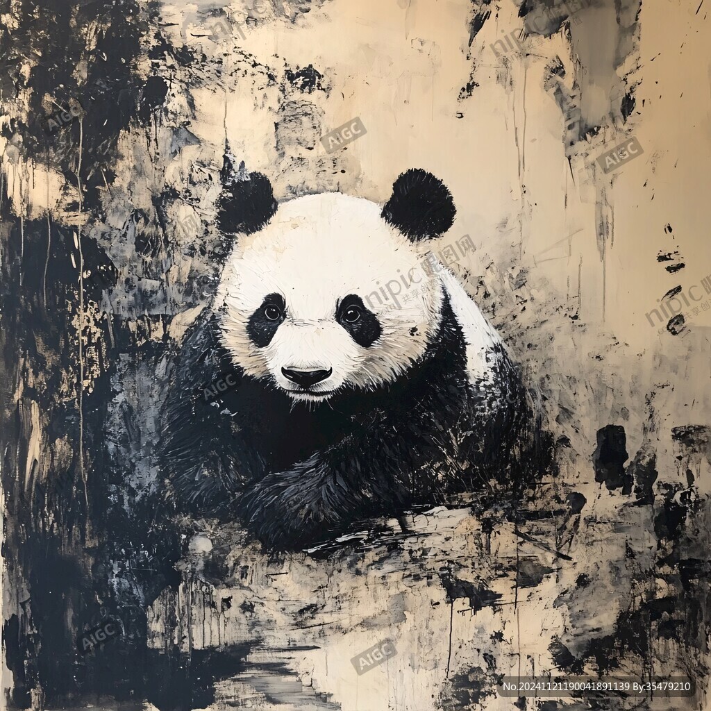 抽象畫大熊貓