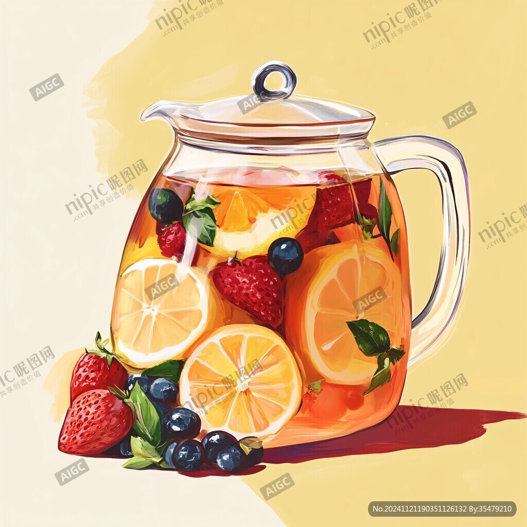 水果茶插畫