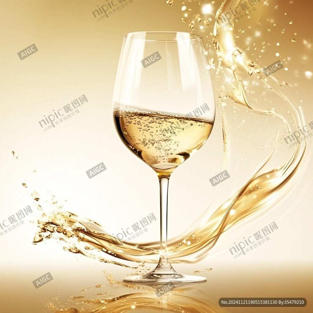 金色酒杯紅酒廣告