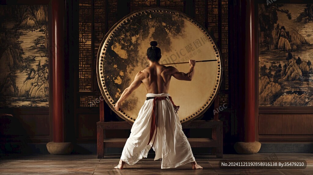 擊鼓人像