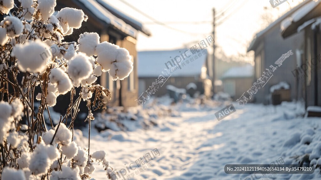 雪景冰雪東北農(nóng)村