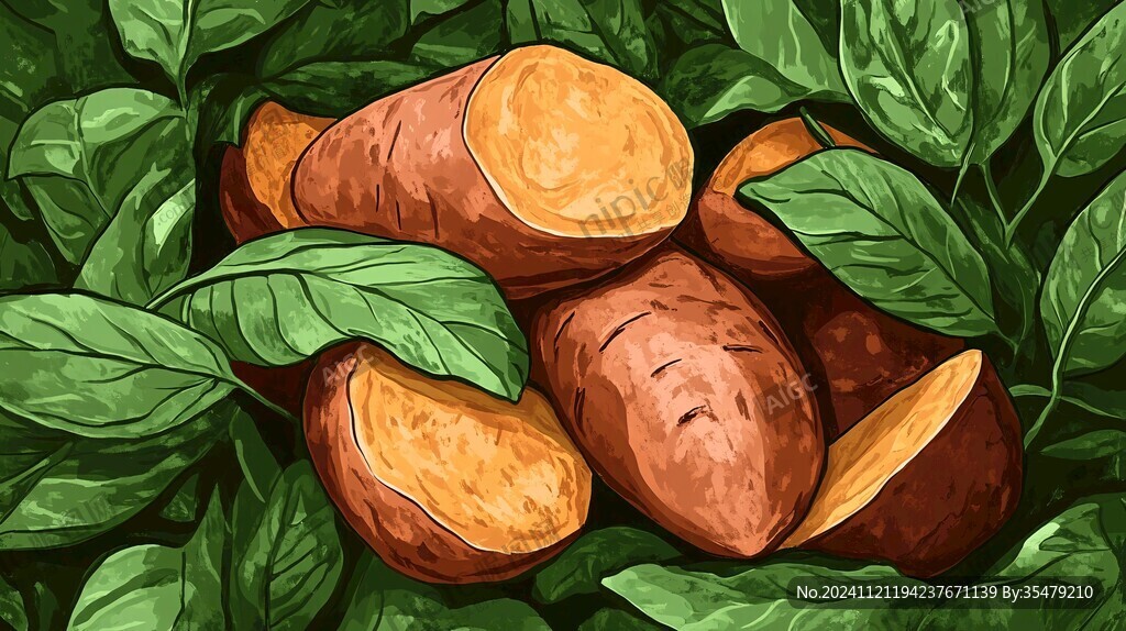 板栗紅薯插畫