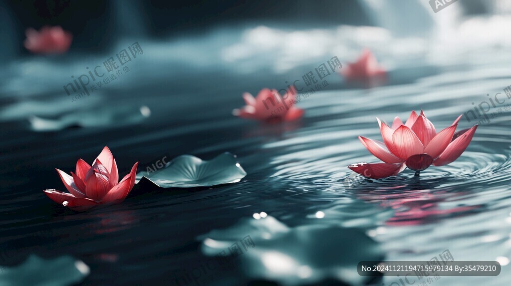 3d荷花背景