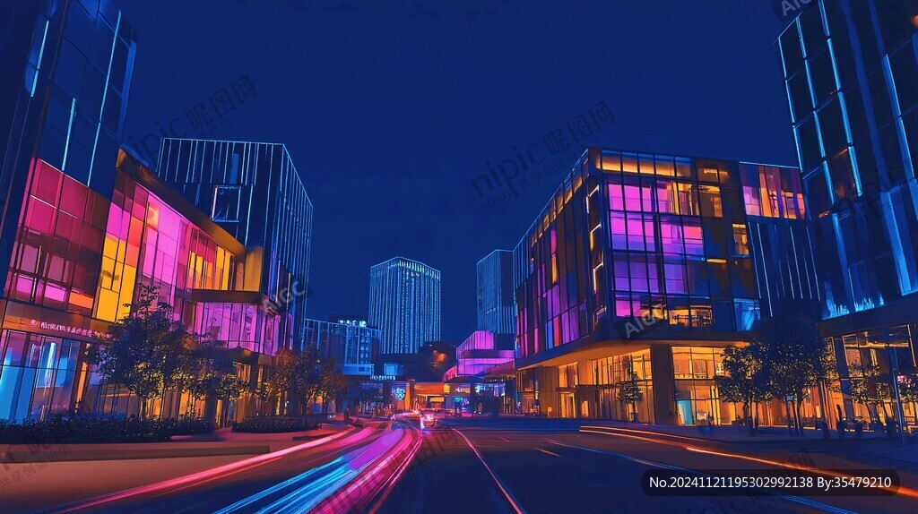 互聯(lián)網(wǎng)小鎮(zhèn)夜景