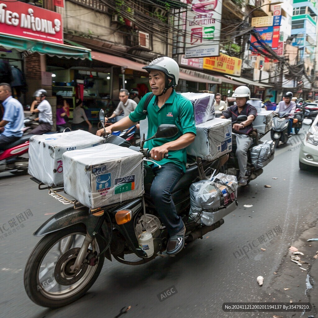 送快餐的摩托車