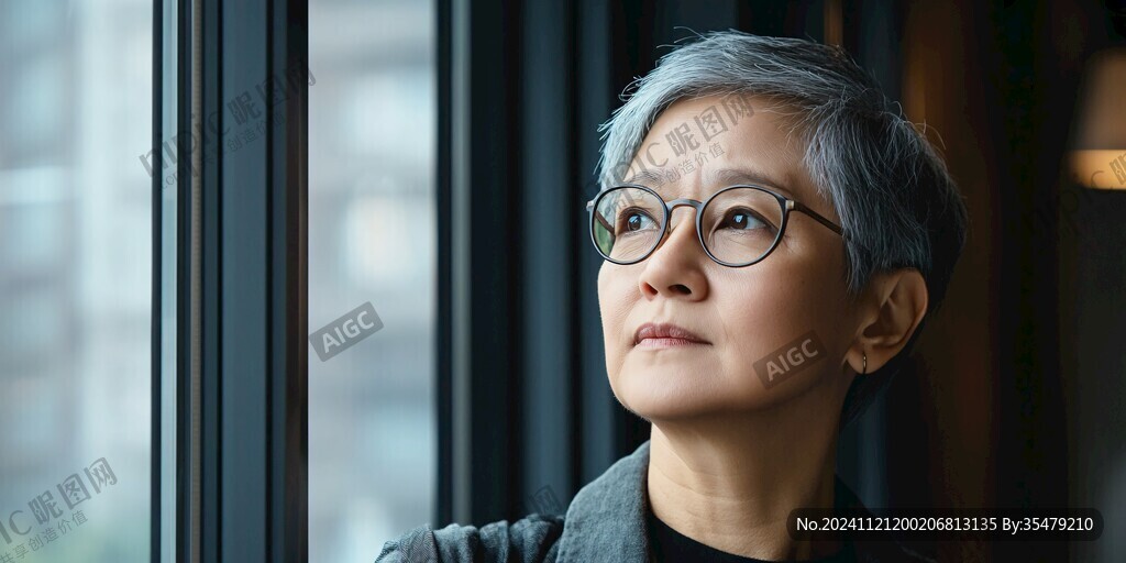 面對(duì)著灰白的頭發(fā)