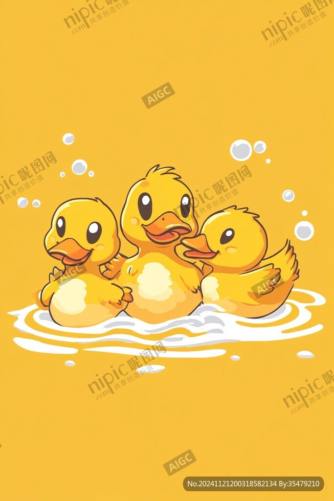 魅力小黃鴨插畫