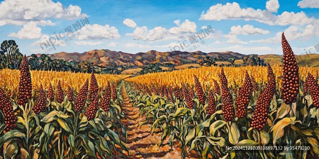 高粱插畫