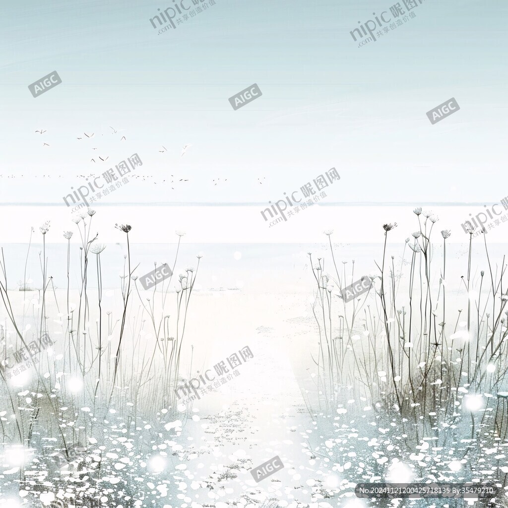 灘涂濕地插畫