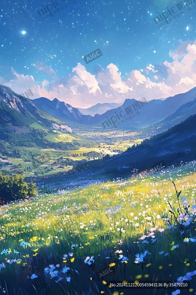 插畫唯美風景