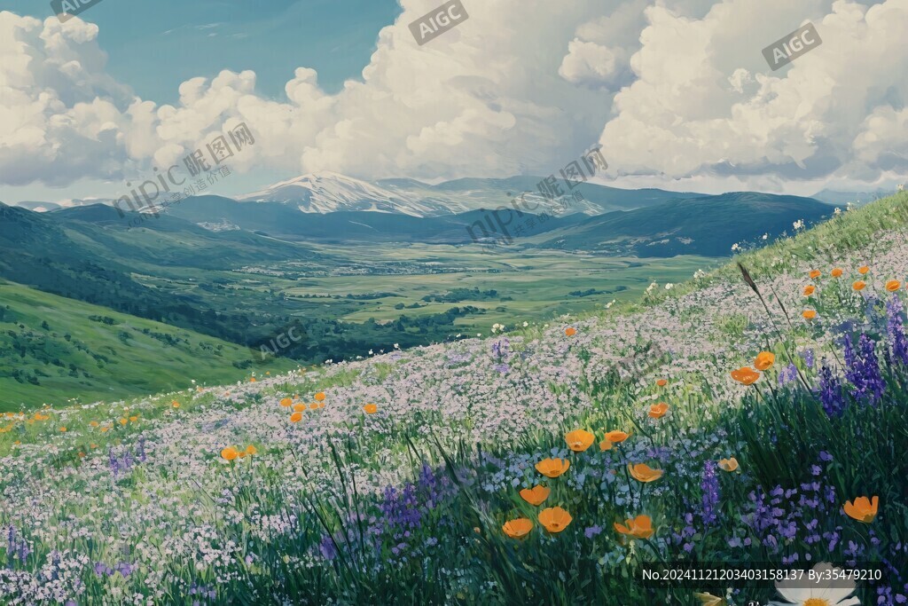 高山下唯美花田