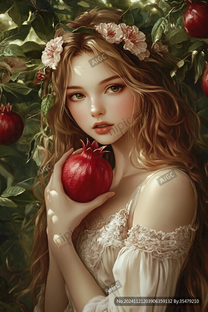 手繪蘋果少女