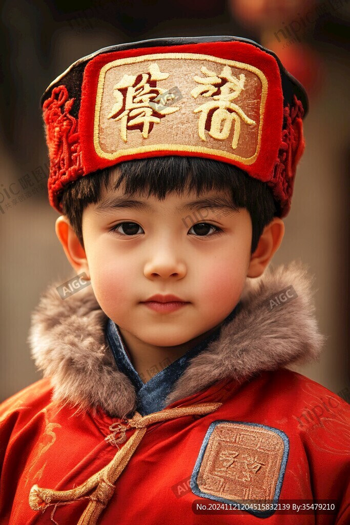 喜慶掌柜小男孩