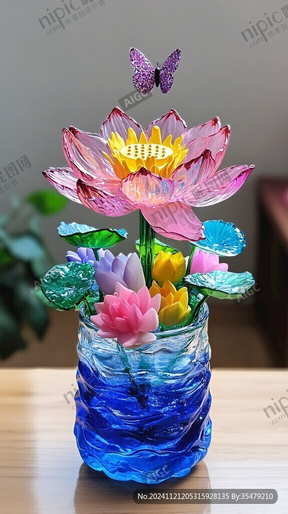 玻璃蓮花燈