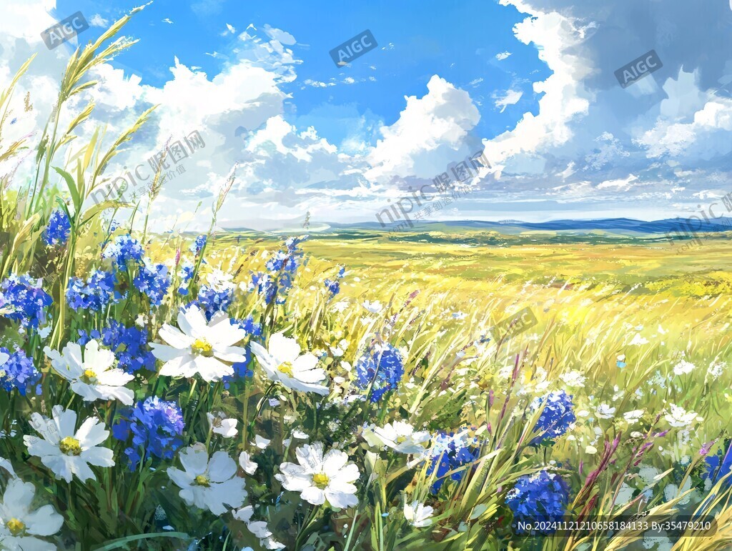 唯美花田場景
