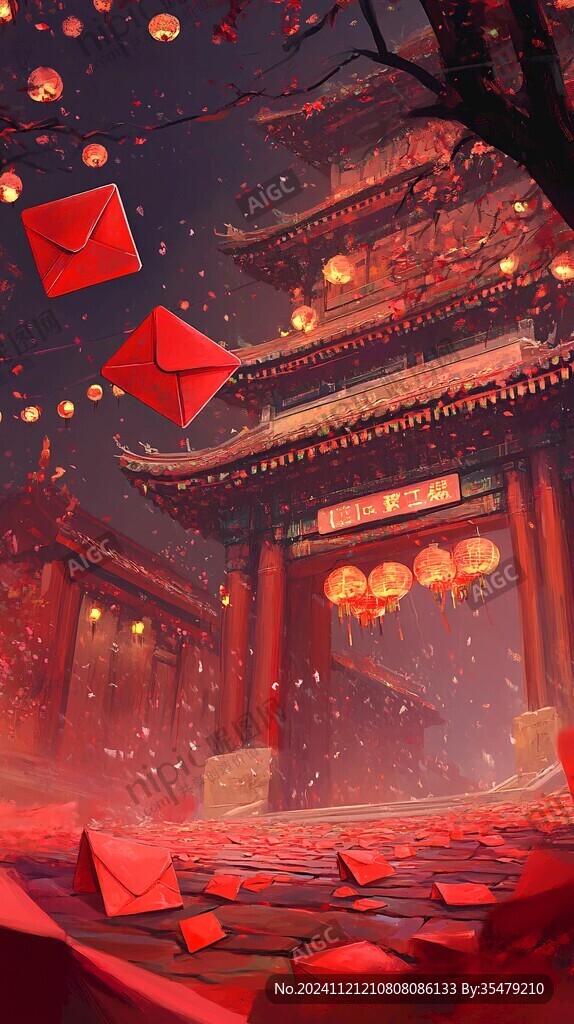 喜慶風插畫