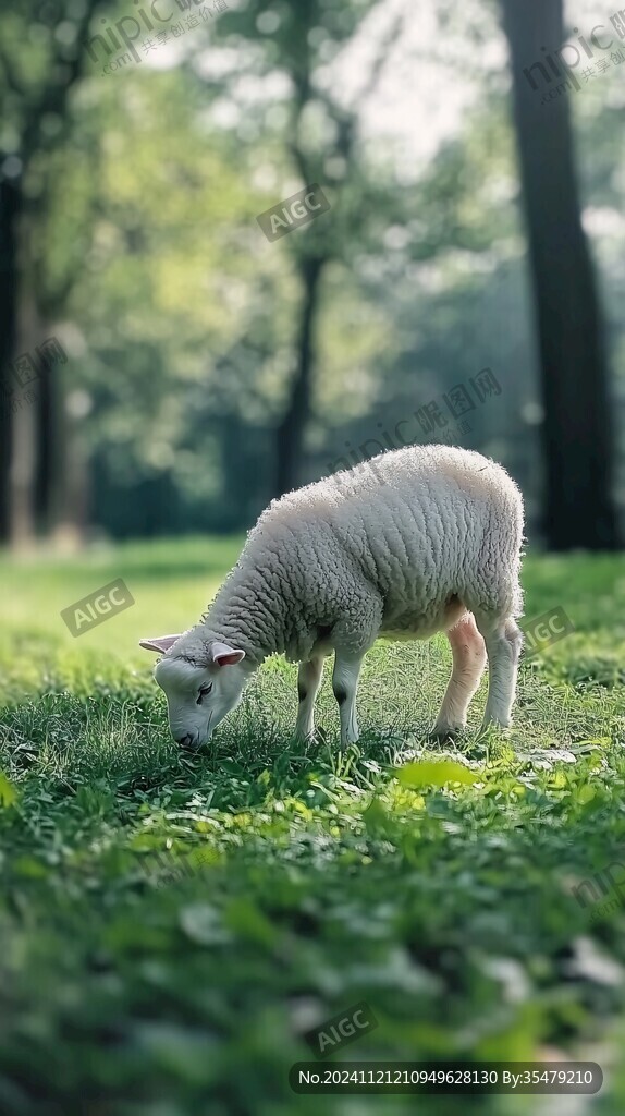 草地青草牧羊放養(yǎng)羊