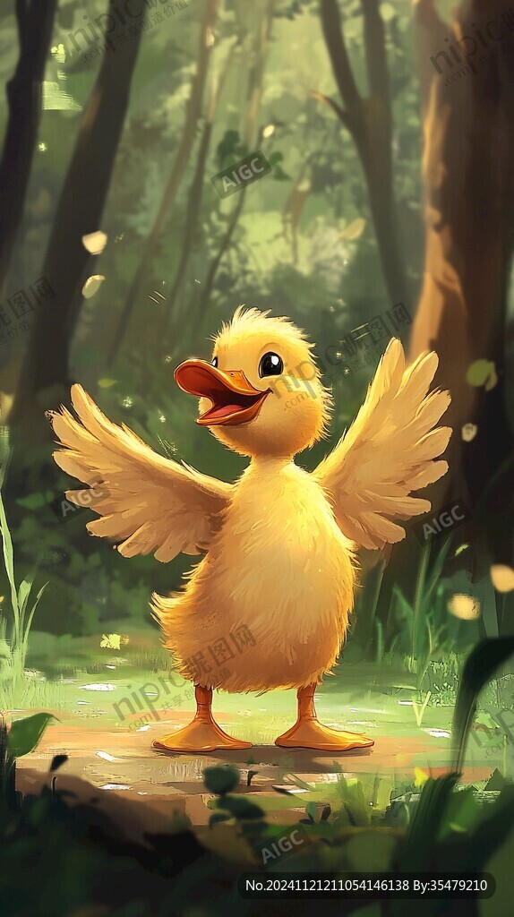 魅力小黃鴨插畫