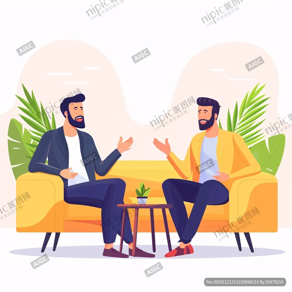 兩個(gè)對(duì)話的人插畫(huà)