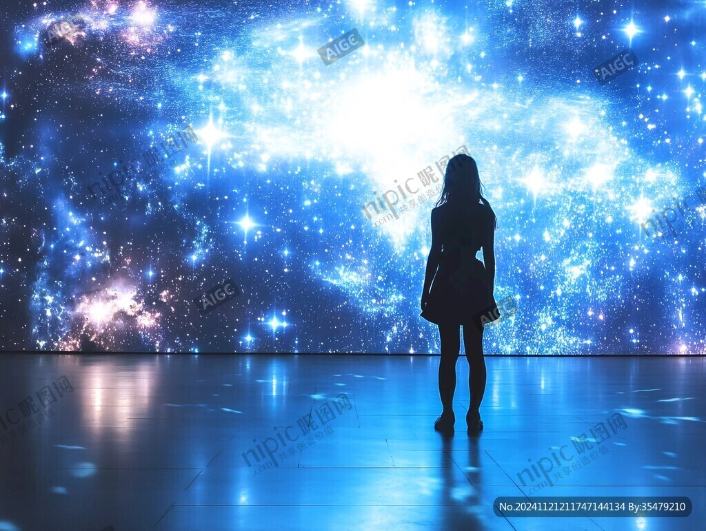 星辰大海女孩背影