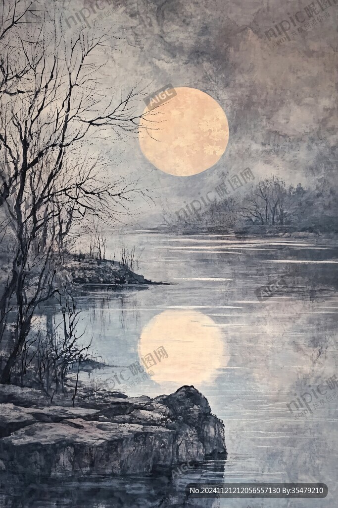 月夜裝飾畫