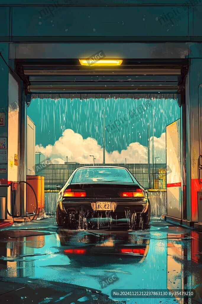 汽車包裝插畫