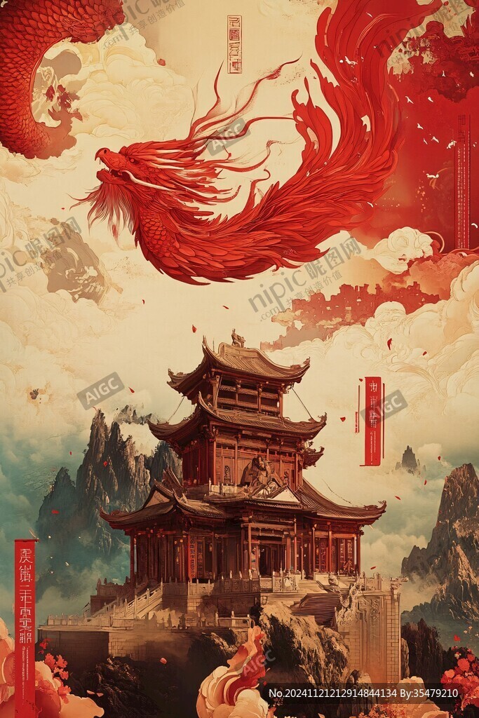 黃鶴樓插畫海報