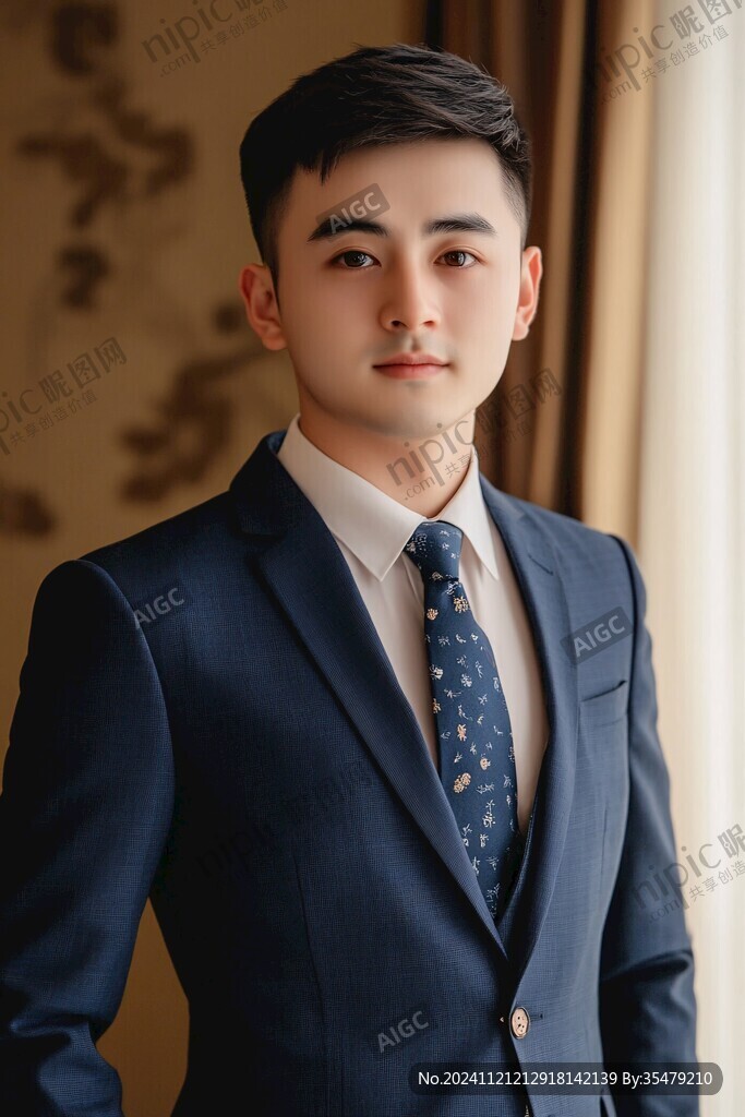 藍色西裝男