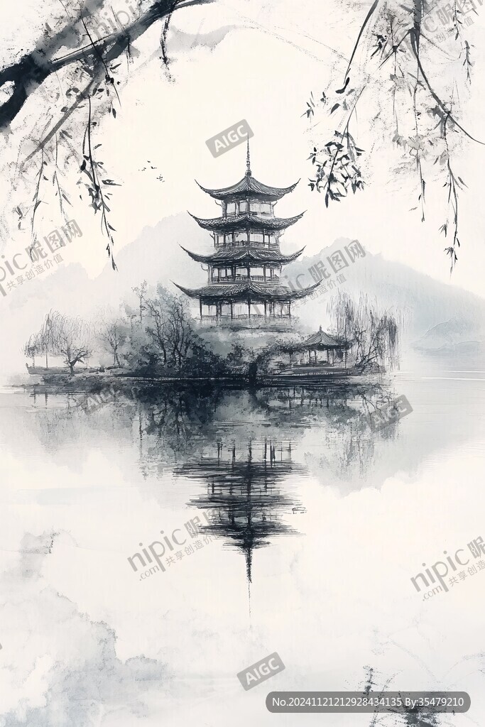 插畫愛晚亭