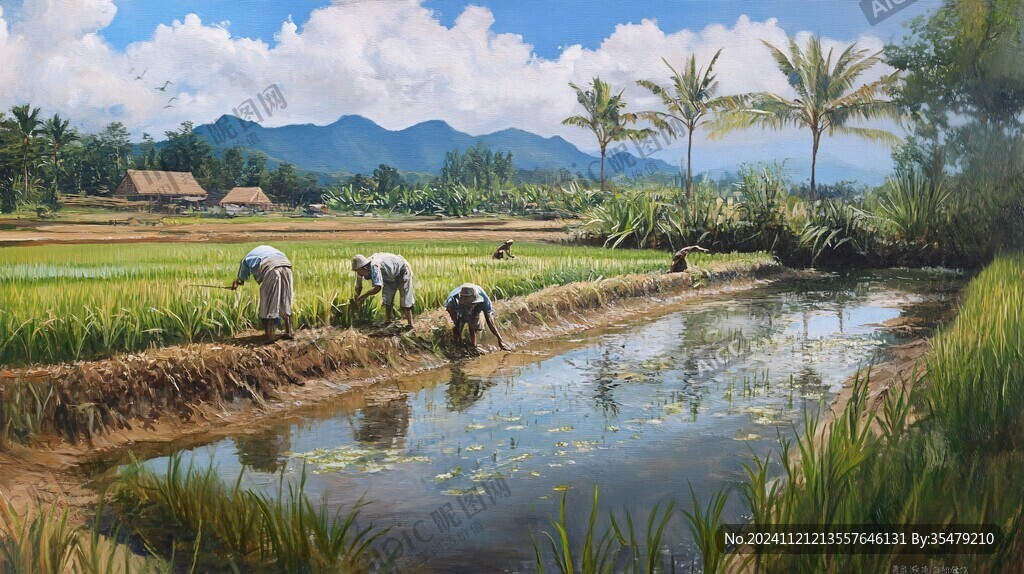傣族插秧場景