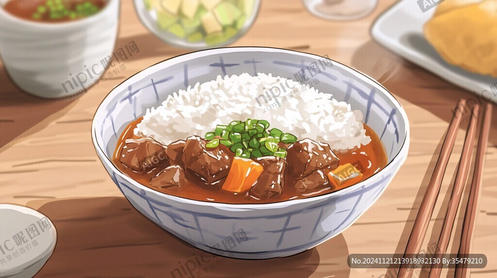 蓋澆飯插畫