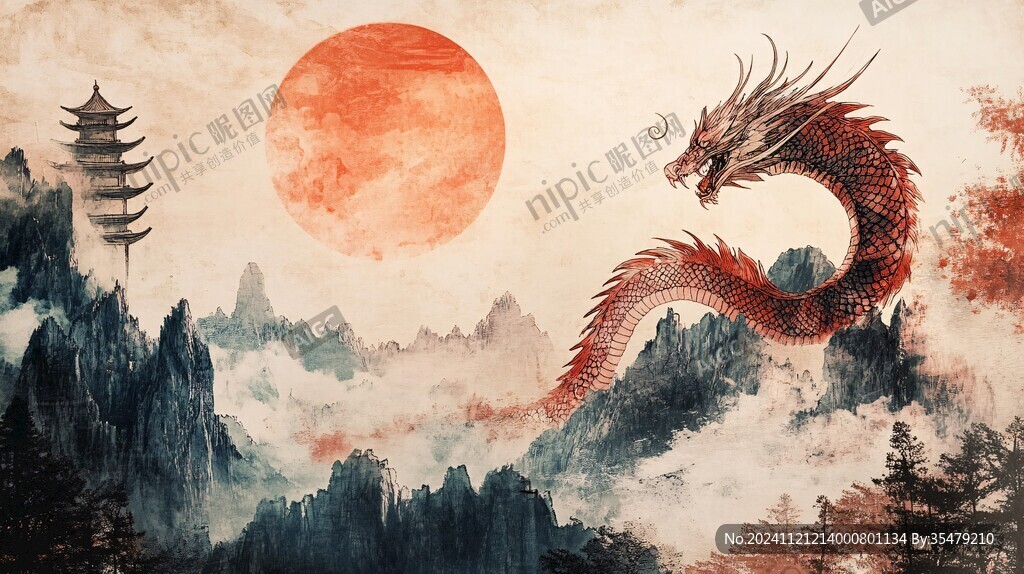龍年橫版插畫