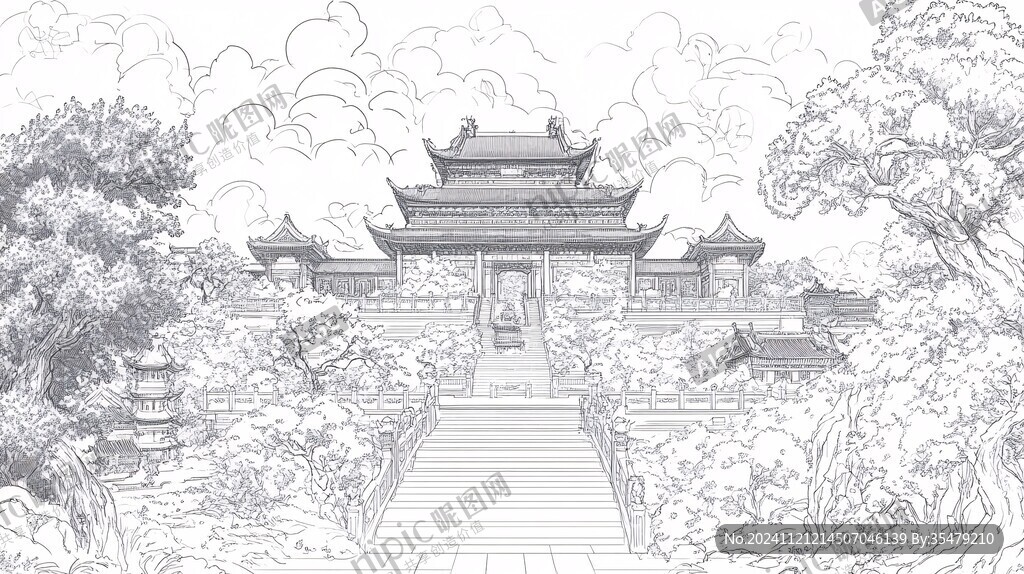 天尊閣線稿