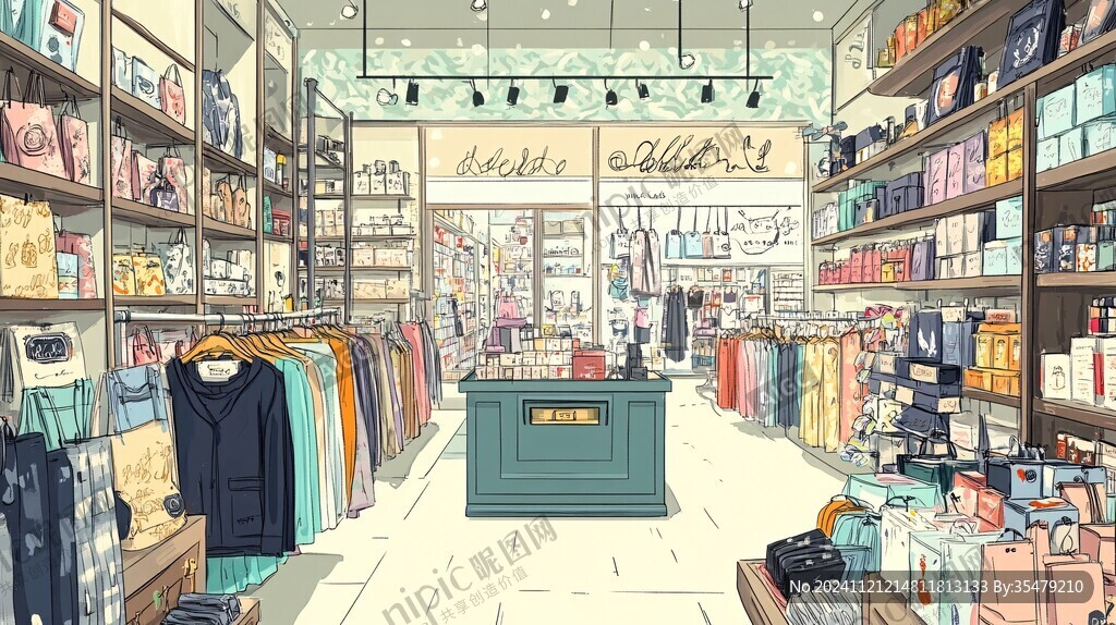 服裝店插畫