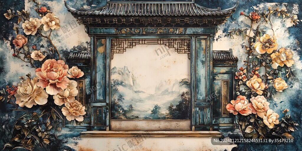 皇宮樓閣背景墻