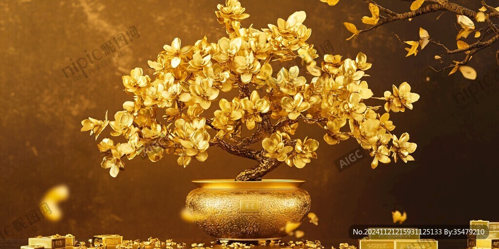 金色招財搖錢樹