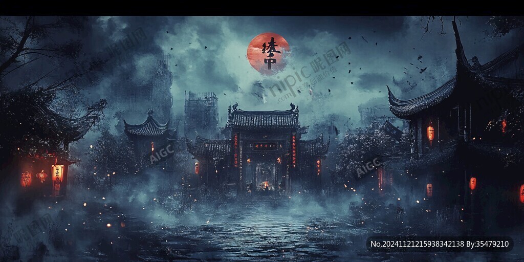 古鎮玄幻夜景