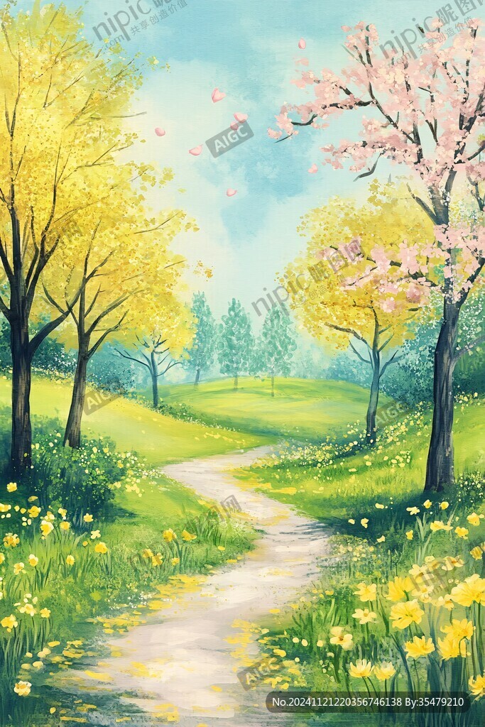 春天森林插畫