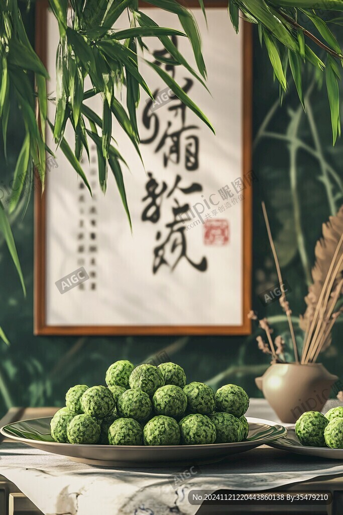 古風(fēng)青團(tuán)小景