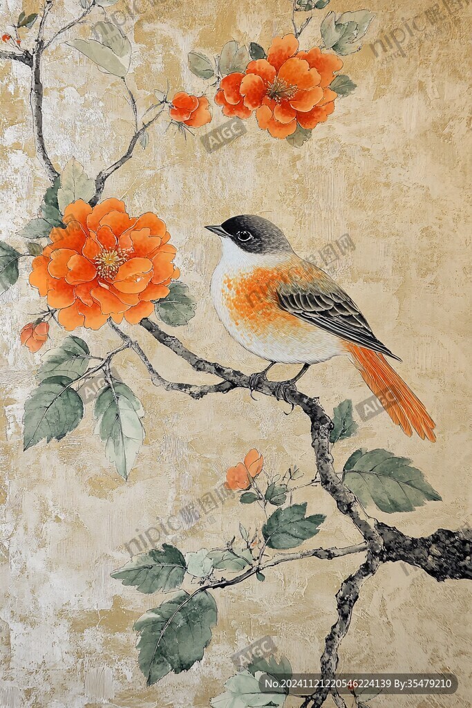 工裝花鳥壁紙