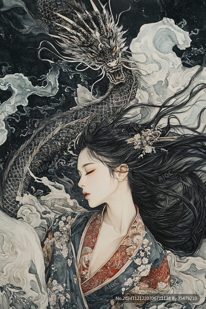 古風龍插畫