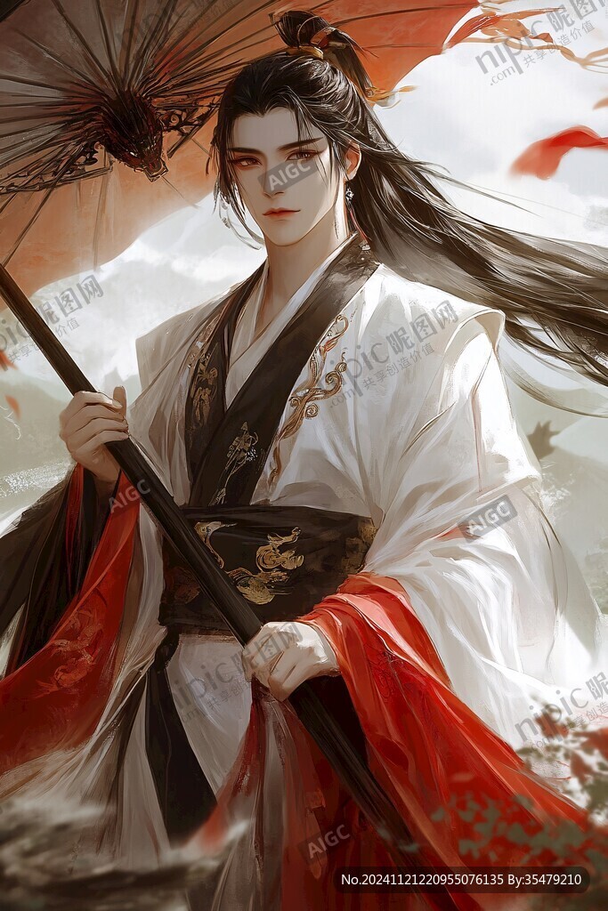古風(fēng)立繪美男插畫圖案
