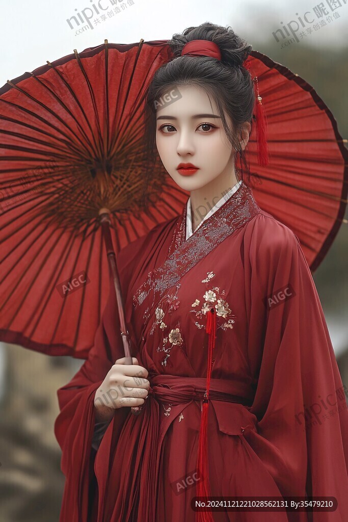 紅色古裝少女