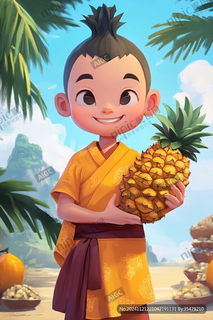 菠蘿包裝插畫