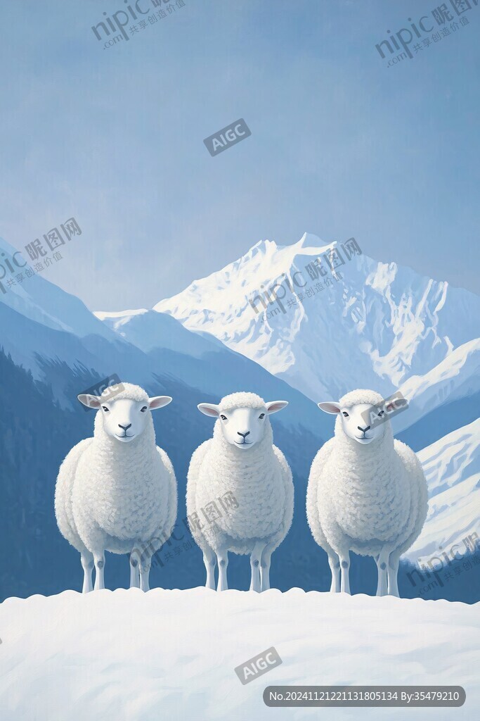 羊群插畫