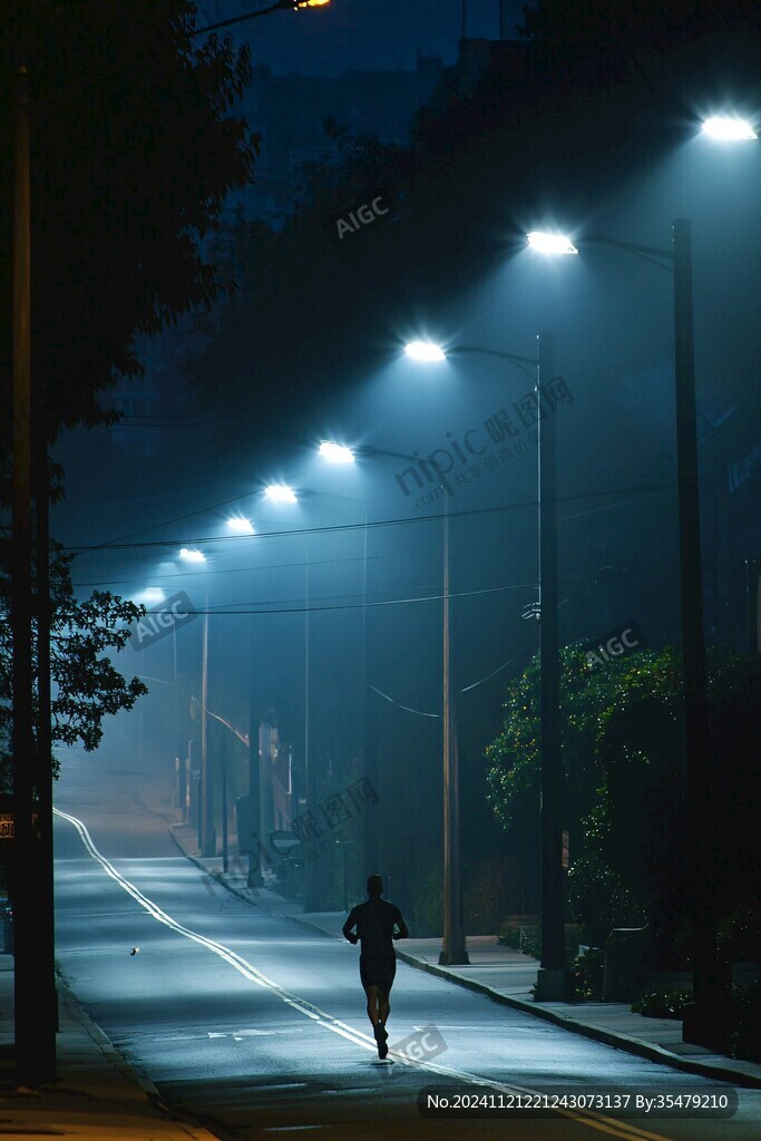 路燈下的人