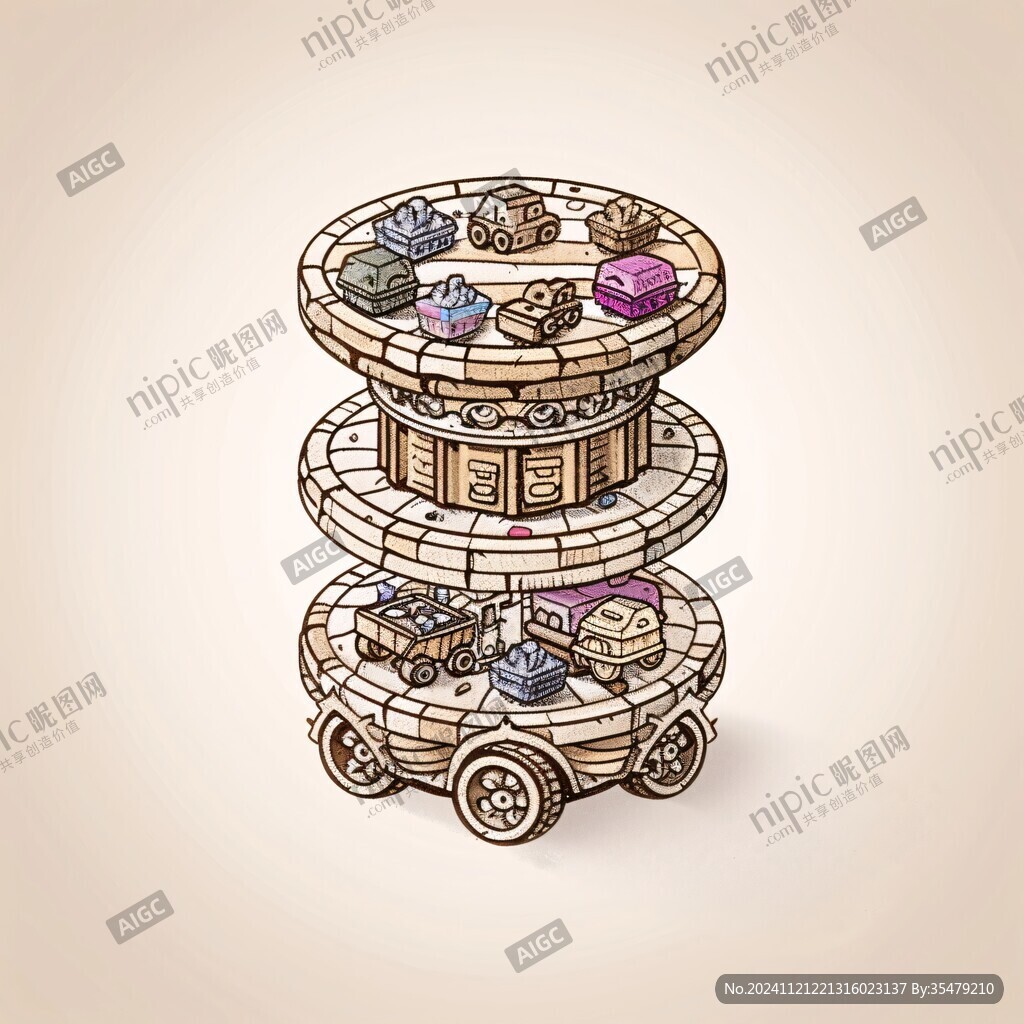 原創(chuàng)石磨插畫