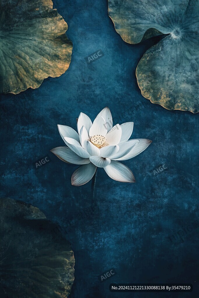 黑底藍(lán)色荷花背景